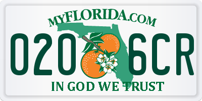 FL license plate 0206CR