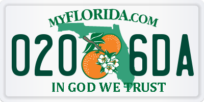 FL license plate 0206DA