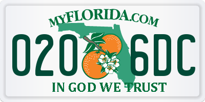 FL license plate 0206DC
