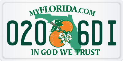 FL license plate 0206DI