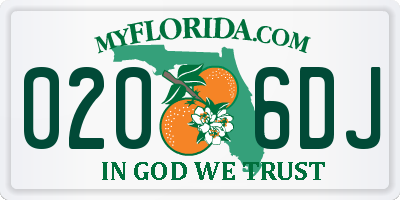 FL license plate 0206DJ