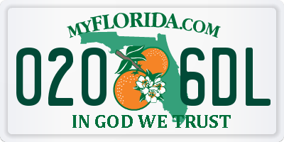 FL license plate 0206DL