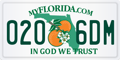 FL license plate 0206DM