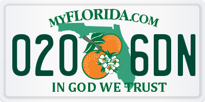 FL license plate 0206DN