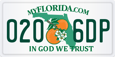 FL license plate 0206DP