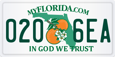 FL license plate 0206EA