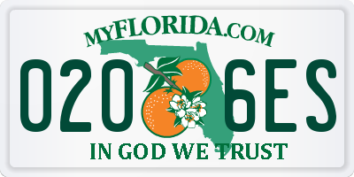 FL license plate 0206ES
