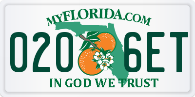 FL license plate 0206ET