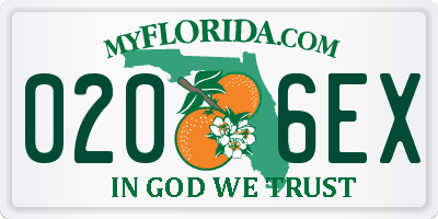 FL license plate 0206EX