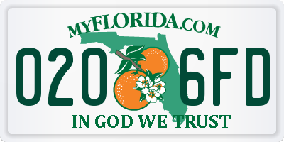 FL license plate 0206FD