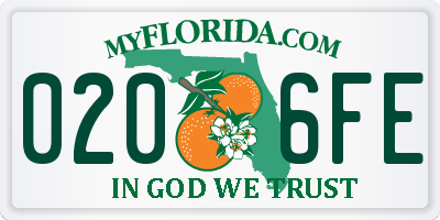 FL license plate 0206FE