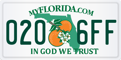 FL license plate 0206FF