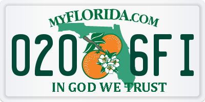 FL license plate 0206FI