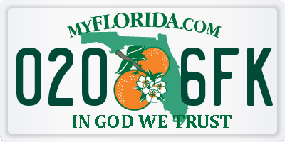 FL license plate 0206FK