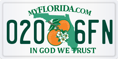 FL license plate 0206FN