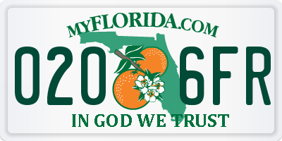 FL license plate 0206FR