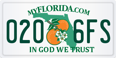 FL license plate 0206FS