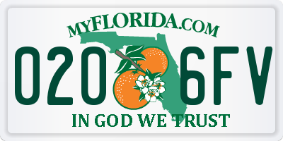 FL license plate 0206FV
