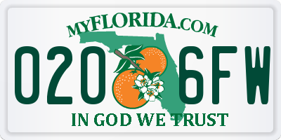 FL license plate 0206FW