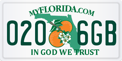 FL license plate 0206GB