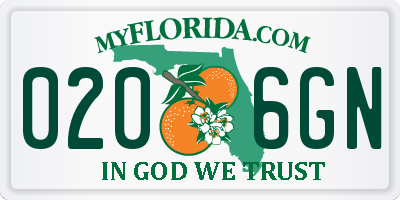 FL license plate 0206GN