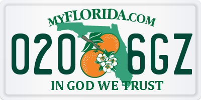 FL license plate 0206GZ