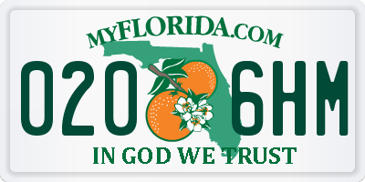 FL license plate 0206HM