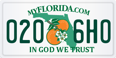 FL license plate 0206HO