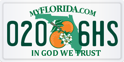FL license plate 0206HS