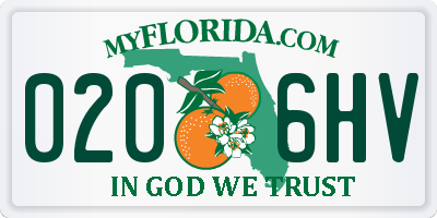 FL license plate 0206HV
