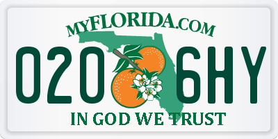 FL license plate 0206HY