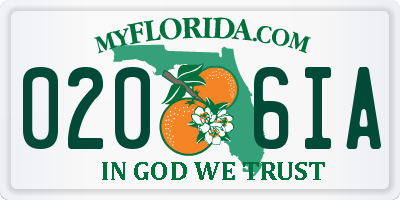 FL license plate 0206IA