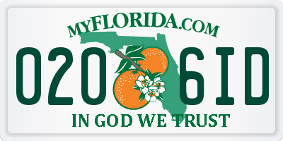 FL license plate 0206ID