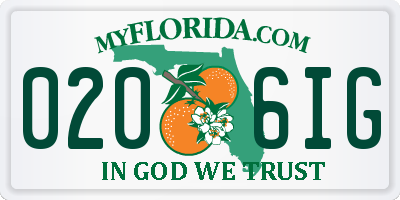 FL license plate 0206IG