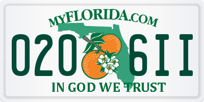 FL license plate 0206II
