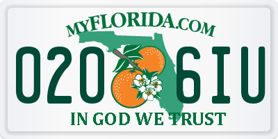 FL license plate 0206IU