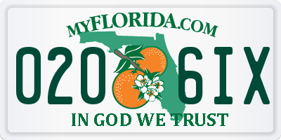 FL license plate 0206IX