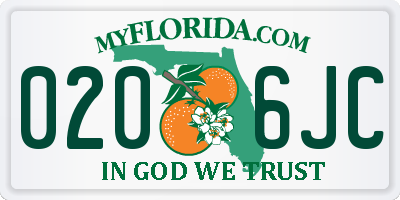 FL license plate 0206JC