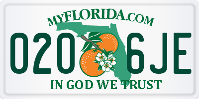 FL license plate 0206JE