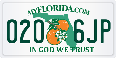 FL license plate 0206JP