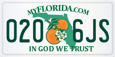 FL license plate 0206JS