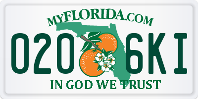 FL license plate 0206KI