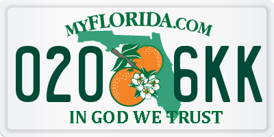 FL license plate 0206KK