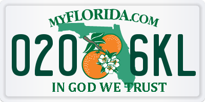 FL license plate 0206KL