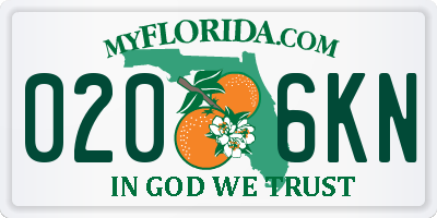 FL license plate 0206KN