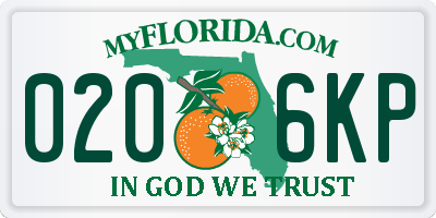 FL license plate 0206KP