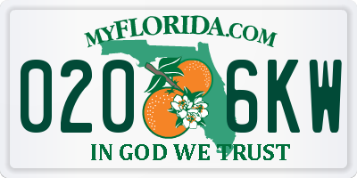 FL license plate 0206KW