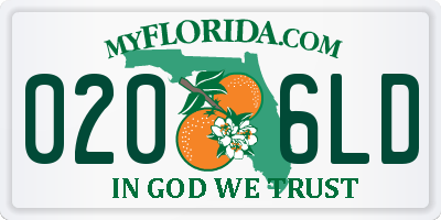 FL license plate 0206LD