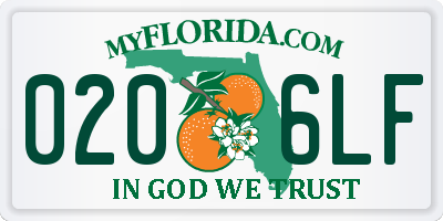 FL license plate 0206LF