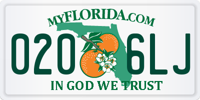 FL license plate 0206LJ